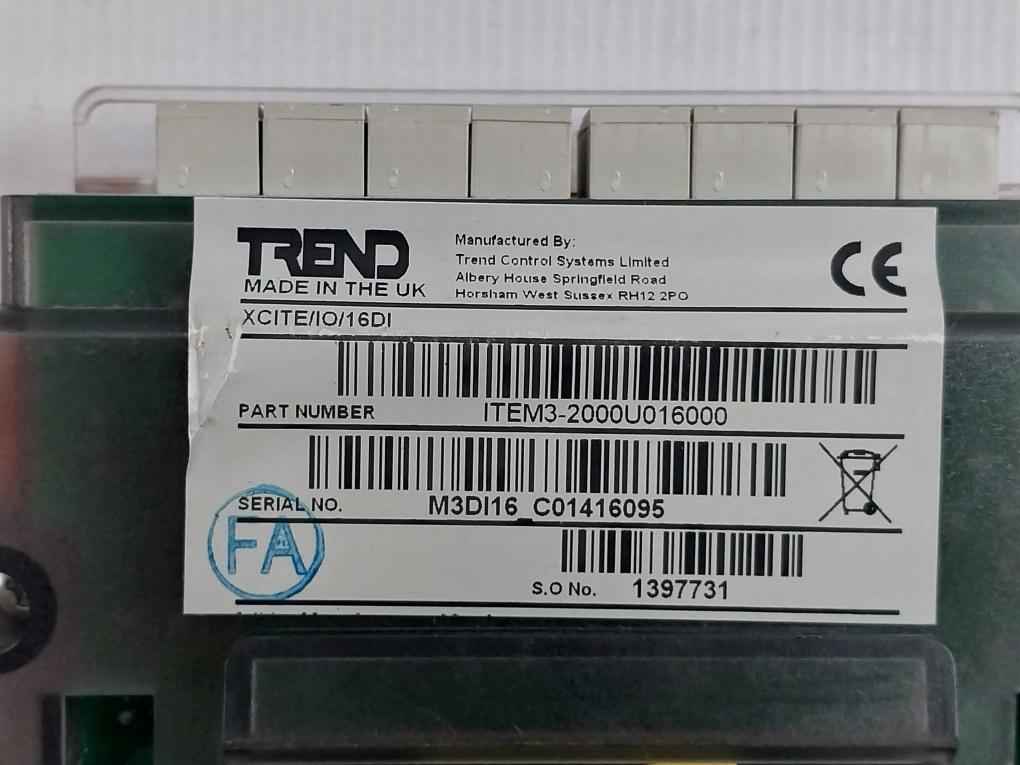 Trend Xcite/Io/16Di Expander Module Item3-2000U016000 E164576 94V-0