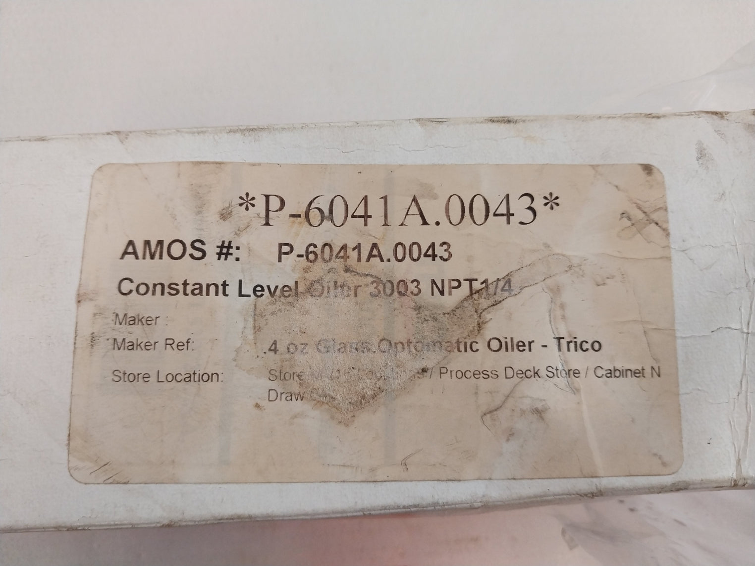 Trico 3003 Npt 1/4 Opto-matic Constant Level Oiler 4 Oz Glass