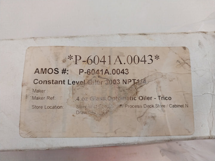 Trico 3003 Npt 1/4 Opto-matic Constant Level Oiler 4 Oz Glass