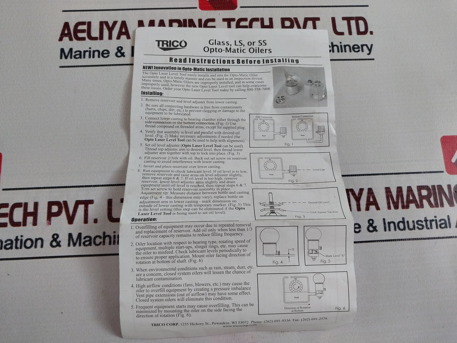 Trico 3003 Npt 1/4 Opto-matic Constant Level Oiler 4 Oz Glass