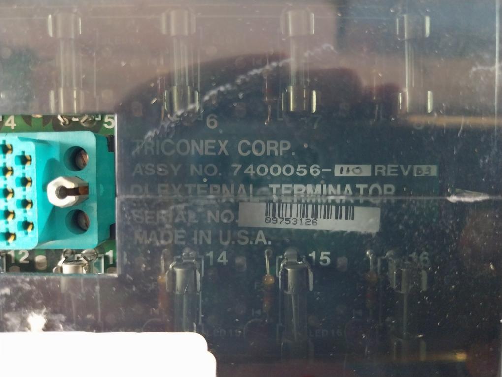 Triconex 2551-1 Di External Terminator 7400056-110 Rev: 03 115V