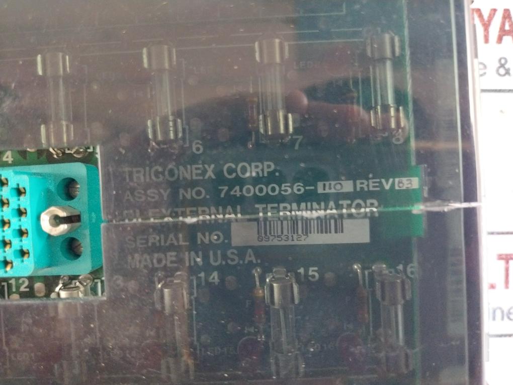 Triconex 2551-1 Di External Terminator 7400056-110 Rev: 03 115V