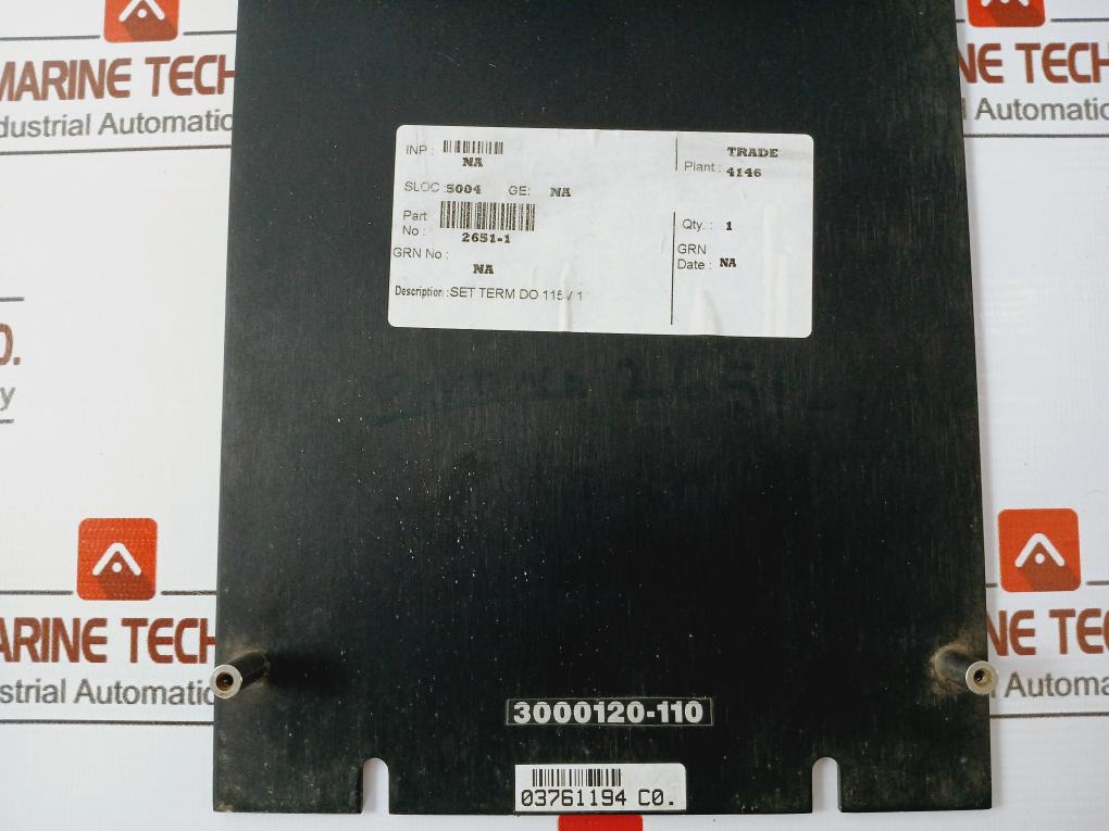 TRICONEX 2651-1 Rack/Chassis Industrial Automation 7400058-110 115V Rev:C