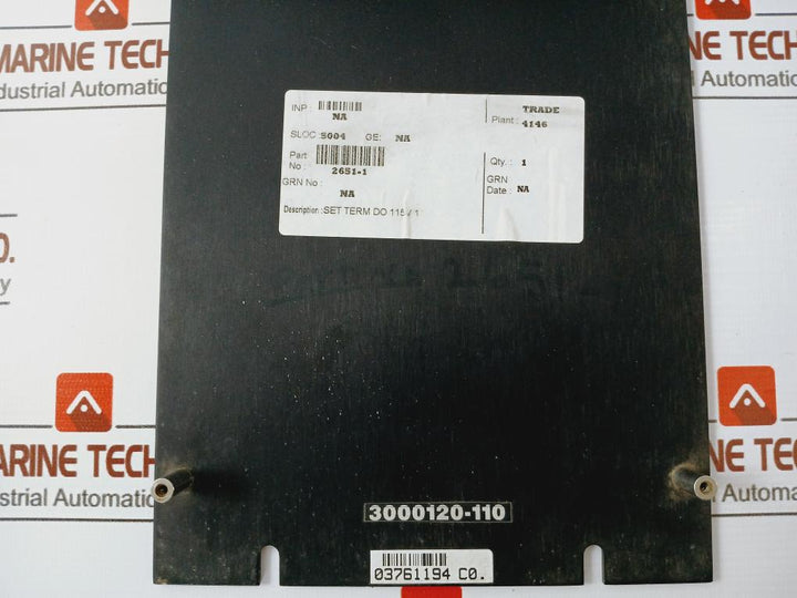 TRICONEX 2651-1 Rack/Chassis Industrial Automation 7400058-110 115V Rev:C