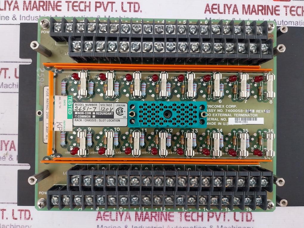 Triconex 2651-7 Do External Terminator 120v Assy 7400058-161 Rev B8