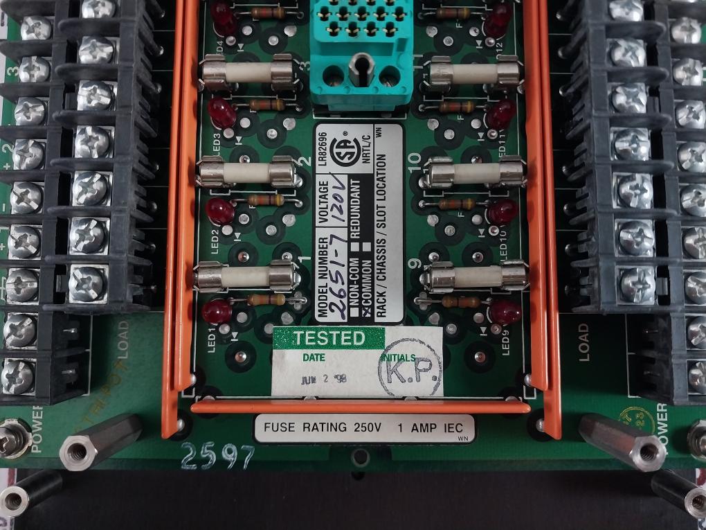 TRICONEX 2651-7 External Terminator 7400058-161 120V Rev.C