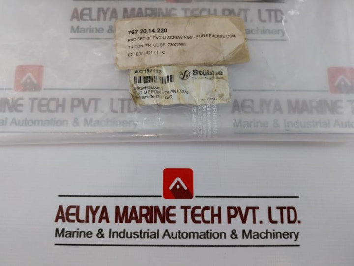 Triton 73072990 Pvc Set Of Pvc-u Screwings For Reverse Osm 73072990