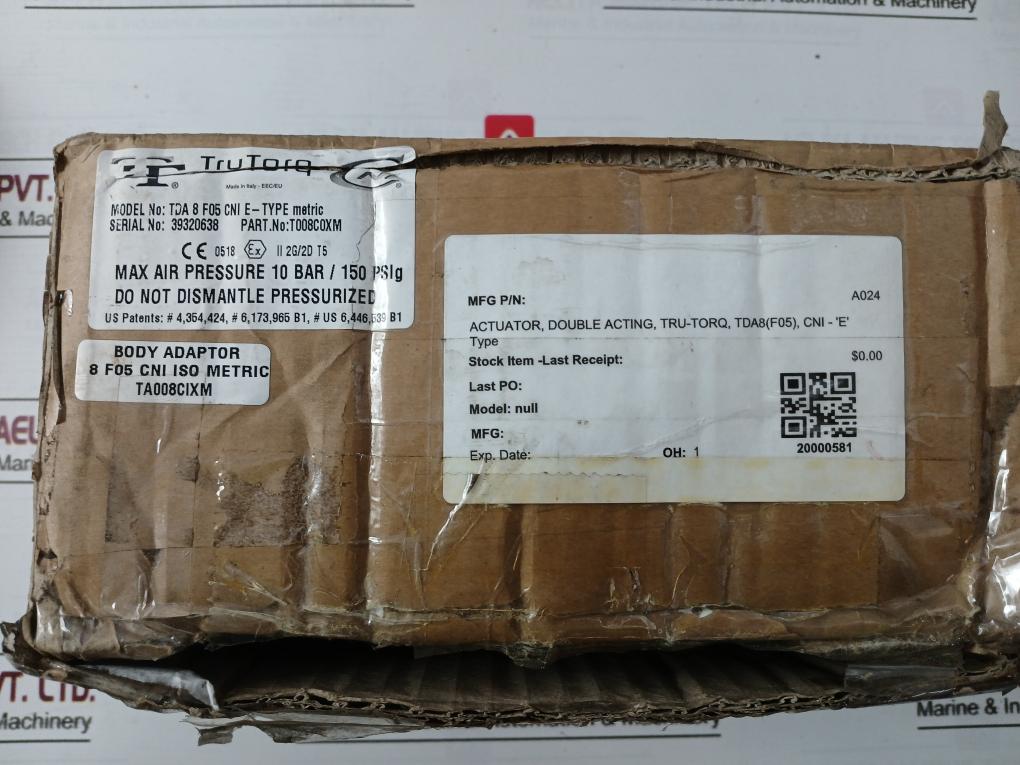 Tru Torq T008C0Xm Tda 8 F05 Cni E-type Metric Pneumatic Actuator Tt8Iso06