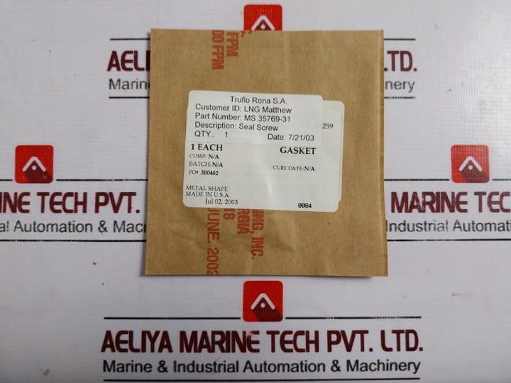 Truflo Rona Ms 35769-31 Actuator Repair Kit Seal
