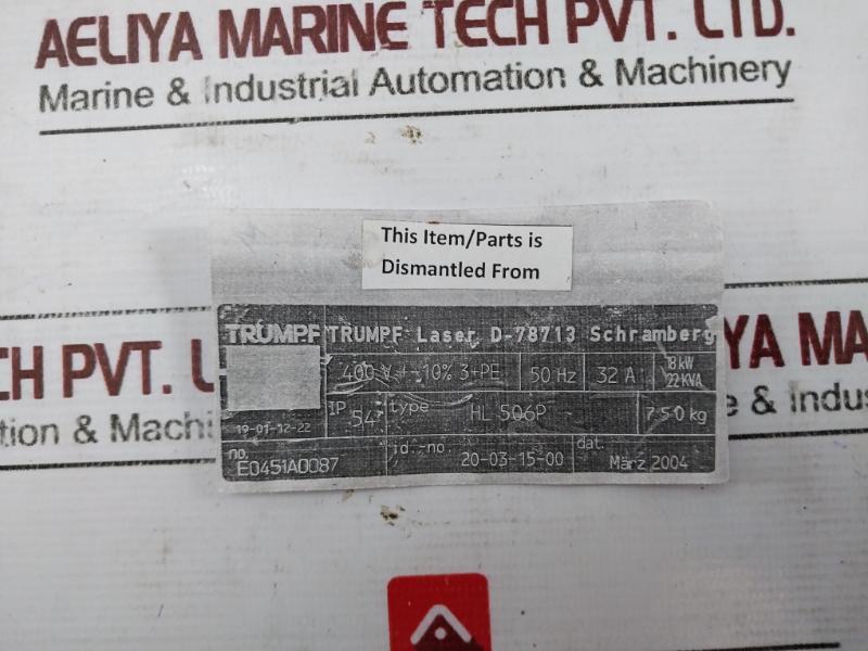 Trumpf Laser 19-01-11-11 Laser Cavity Module Set 11-08-48-00/A Ip 54 18Kw 22Kva