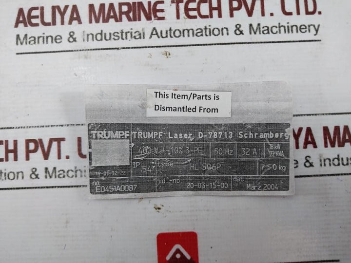 Trumpf Laser 19-01-11-11 Laser Cavity Module Set 11-08-48-00/A Ip 54 18Kw 22Kva