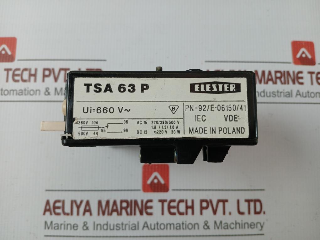 Tsa 63 P Thermal Overload Relay Elester