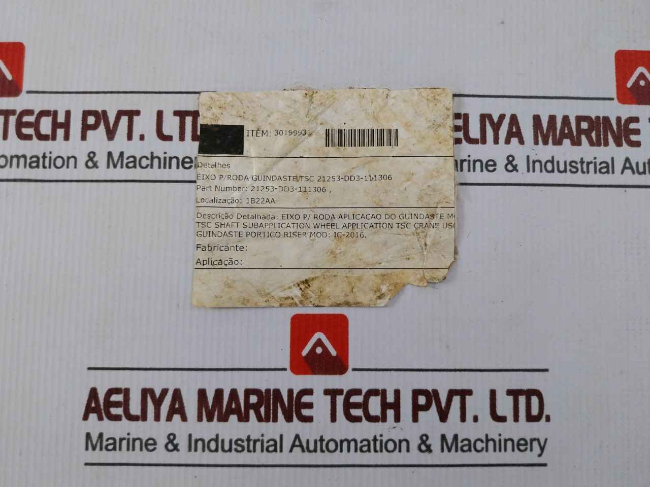 Tsc 21253-dd3-111306 Axle For Crane Wheel 30199931