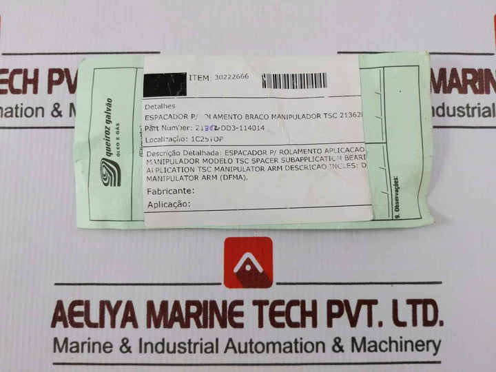 Tsc 21362-dd3-114014 Spacer For Manipulator Arm Bearing 30222666