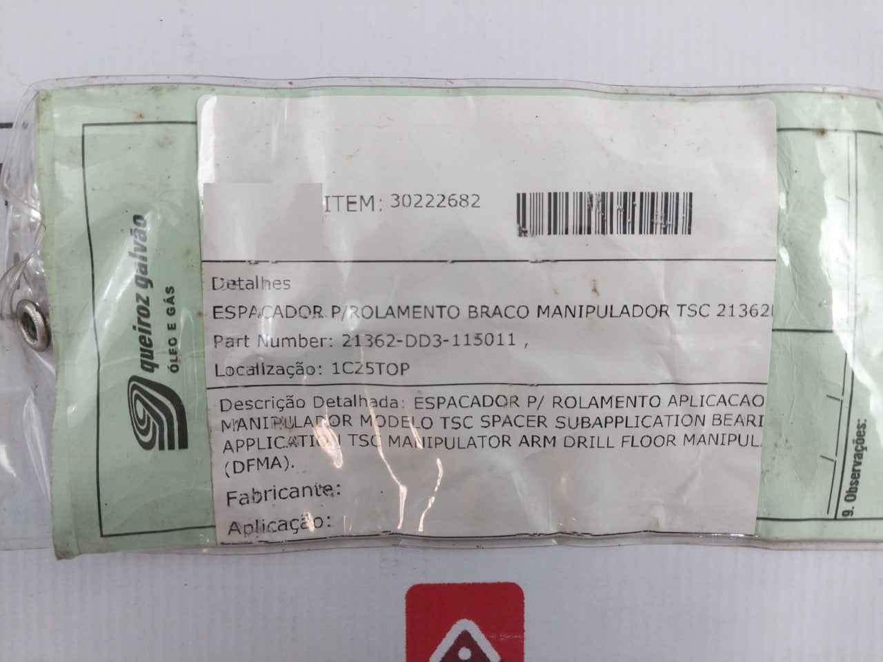 Tsc 21362-dd3-115011 Spacer For Manipulator‑Arm Bearing