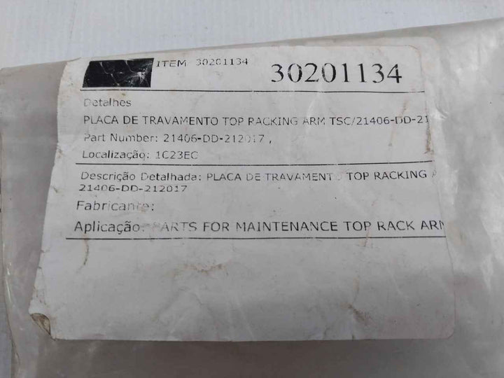 Tsc 21406-dd-212017 Top Racking Arm Locking Plate
