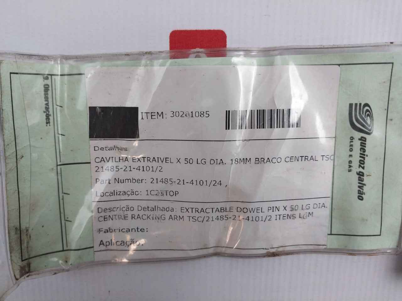 Tsc 21485-21-4101/24 Extractable Dowel Pin X 50 Lg Dia