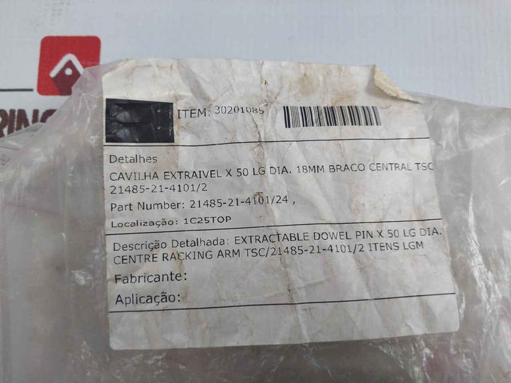 Tsc 21485-21-4101/24 Extractable Dowel Pin X 50 Lg Dia