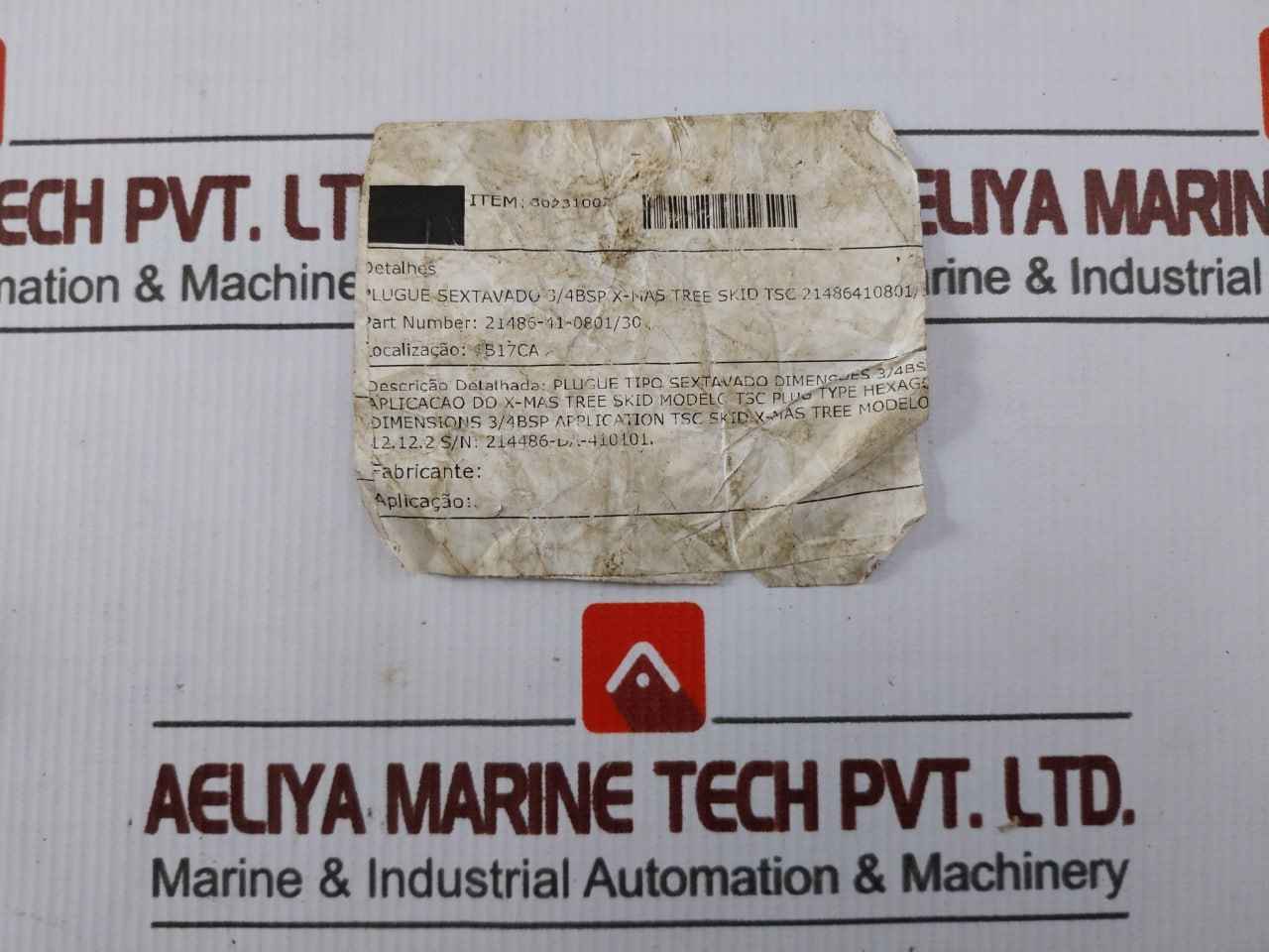 Tsc 21486-41-0801/30 Hex Head Plug 30231002