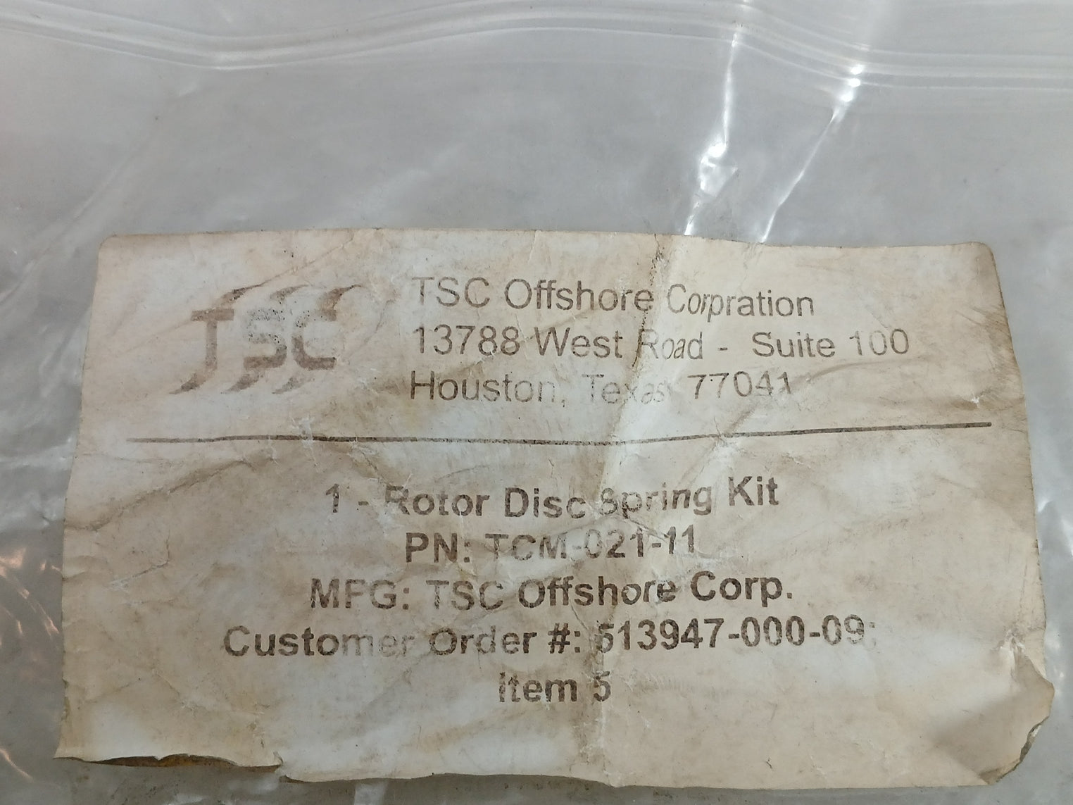 Tsc Tcm-021-11 Rotor Disc Spring Kit