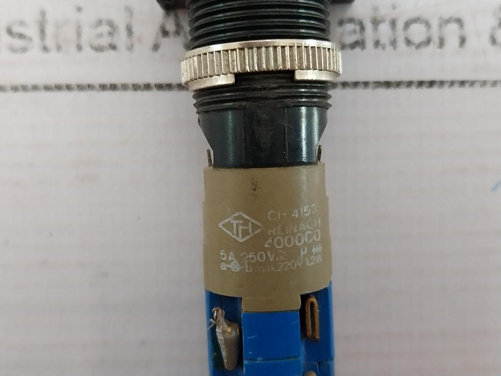 Tschudin & Heid 5a 250vac Green Illuminated Solder Tail Pushbutton Switch 400000 Max 220v