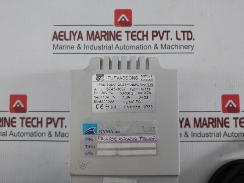 Pfm 111 Tufvassons 230V- 50-60Hz 0,7A Isolation Transformer