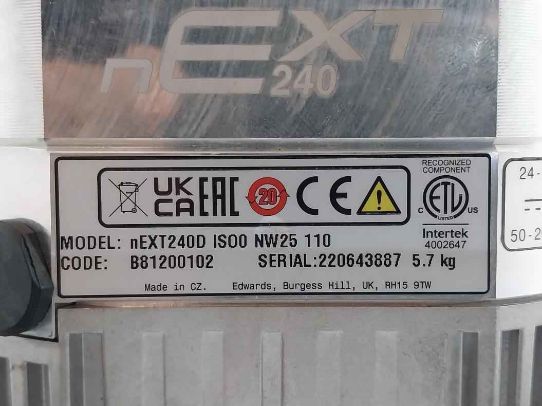 Turbomolecular Pump 24-48V 50-200W Edwards Next 240D