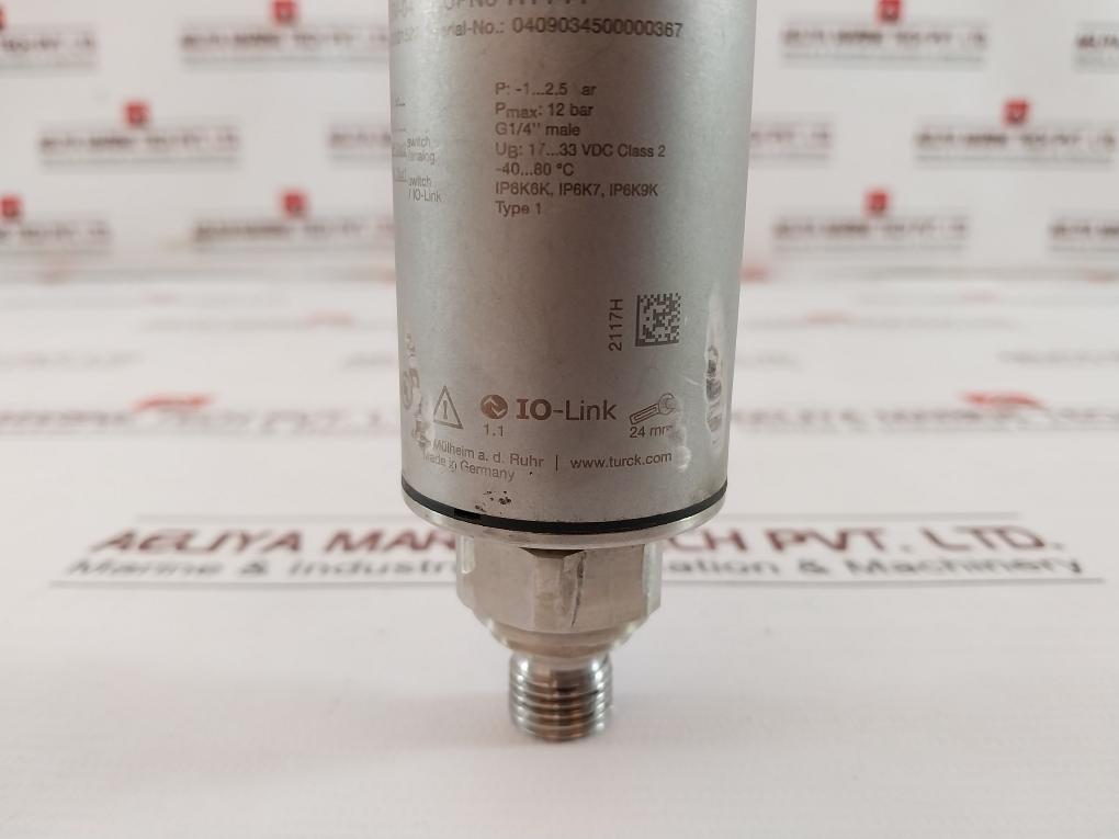 Turck Ps310-2.5V-04-li2Upn8-h1141 Pressure Sensor 100001522 -1...2.5Bar 17-33Vdc