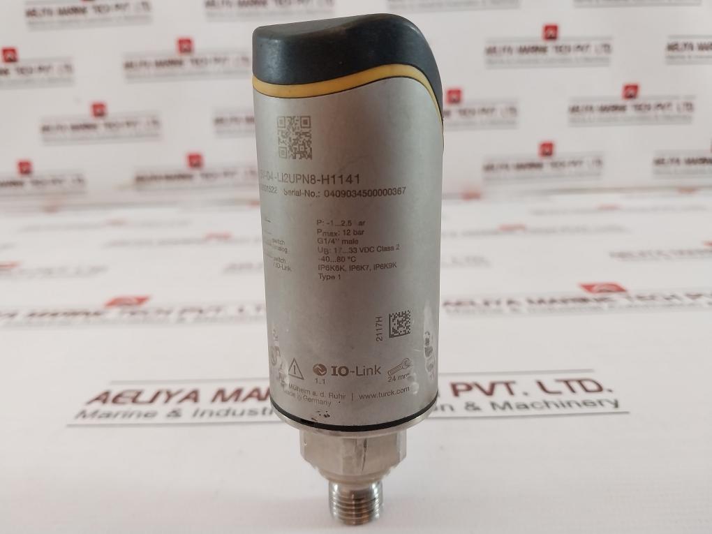 Turck Ps310-2.5V-04-li2Upn8-h1141 Pressure Sensor 100001522 -1...2.5Bar 17-33Vdc