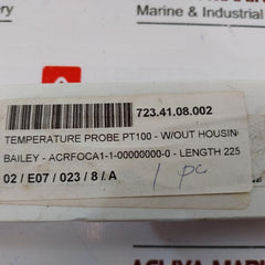 Tw Bailey Pt100 Ohm Resistance Bulb Temperature Probe 3.2mm Dia 150mm Length