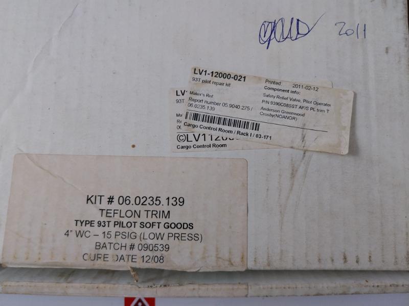 Tyco 06.0235.139 Anderson Greenwood Crosby Flow Control 93/93t Pilot Repair Kit