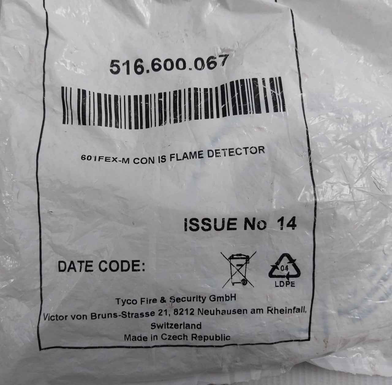 Tyco 601fex-m Conventional Flame Detector 28v 93ma 0.65w