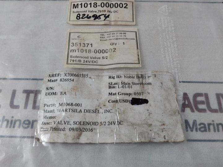 Tyco 791B024Dwd1Sn00 Solenoid Valve Set