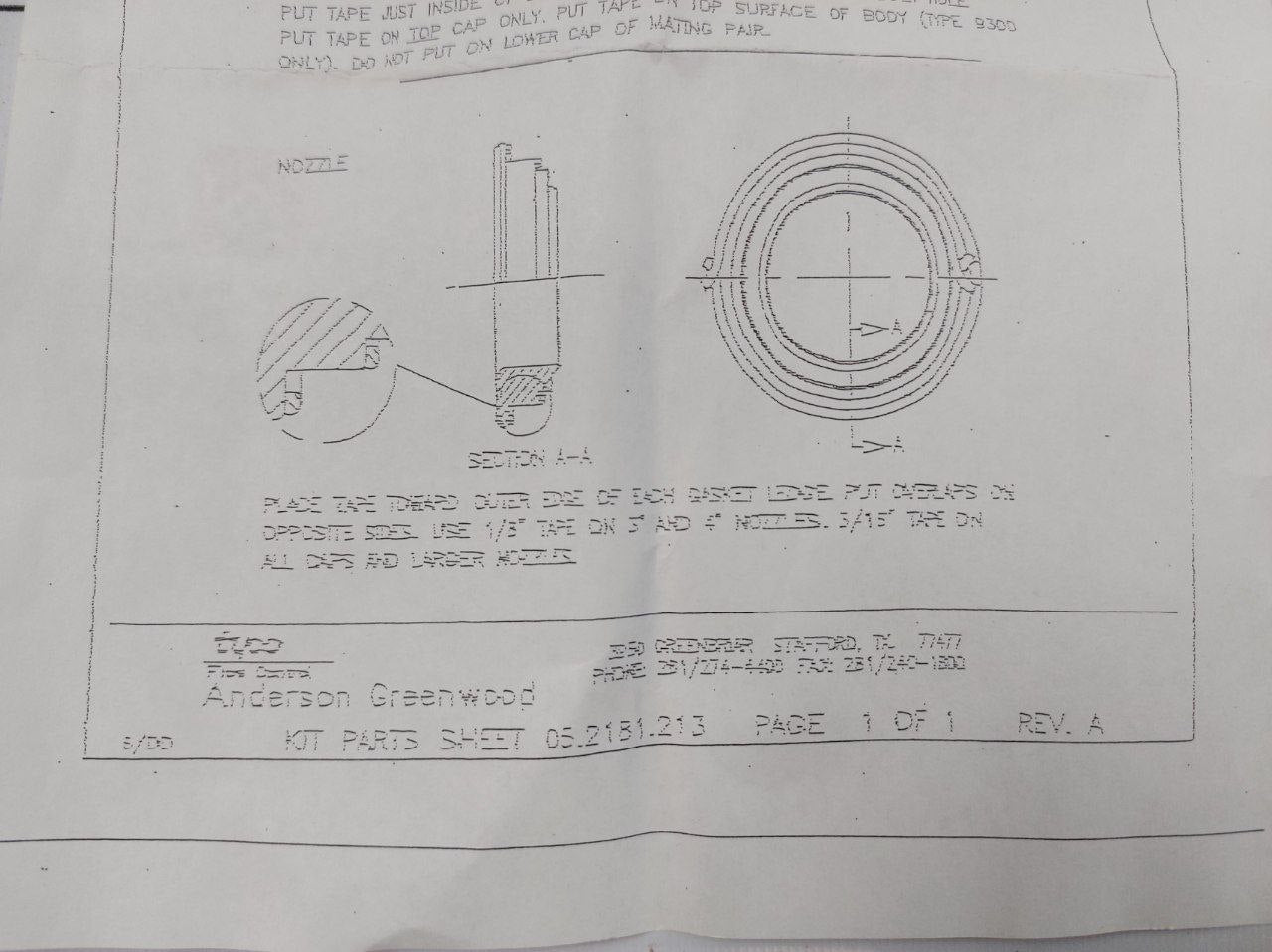 Tyco 9300p10 Sfg Soft Goods Sst Bolted Seat And Teflon Tap Gasket Kit