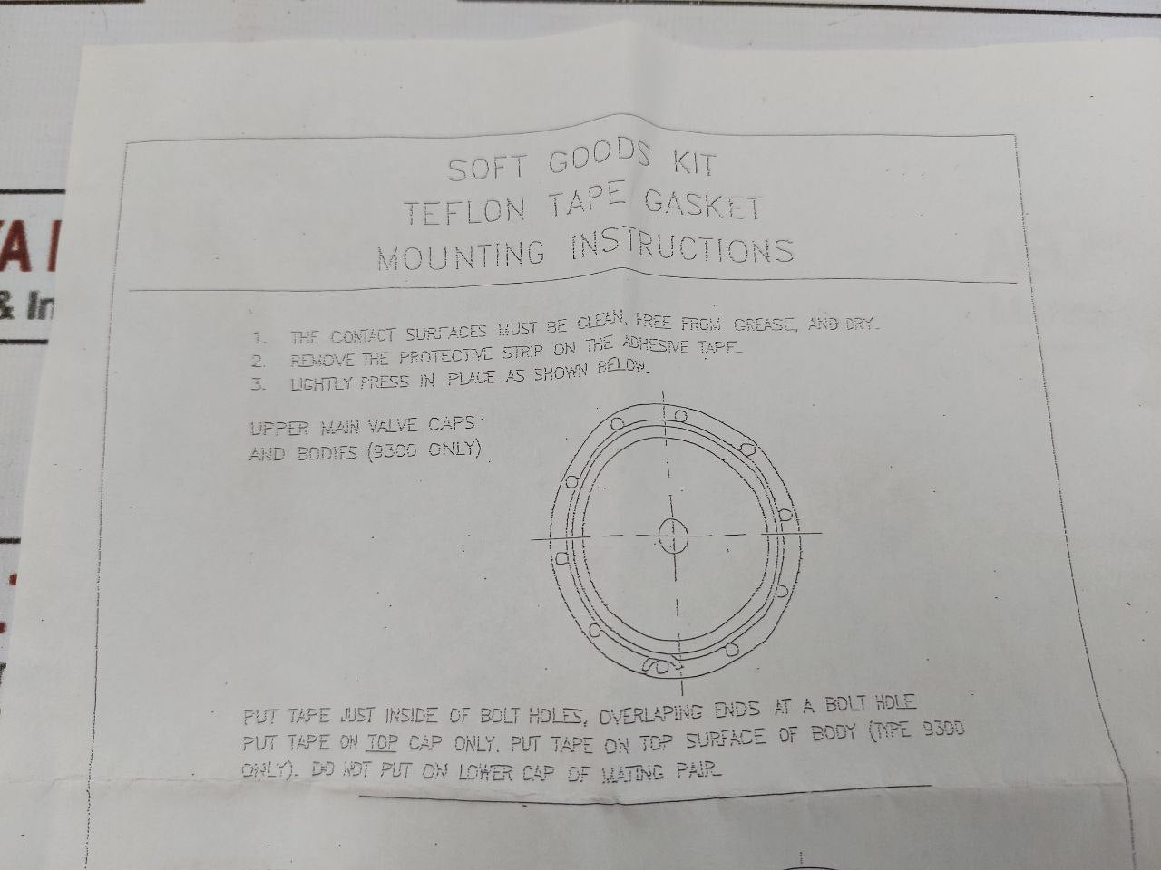 Tyco 9300p10 Sfg Soft Goods Sst Bolted Seat And Teflon Tap Gasket Kit