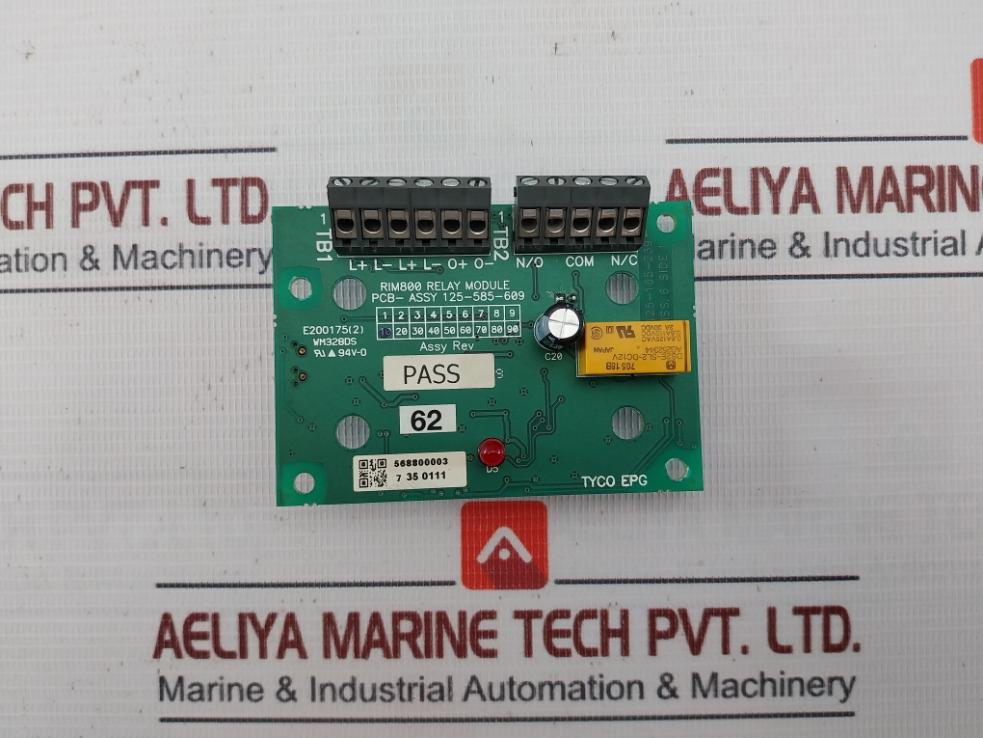 Tyco Epg Rim800 Interface Relay Module Pcb-assy 125-585-609