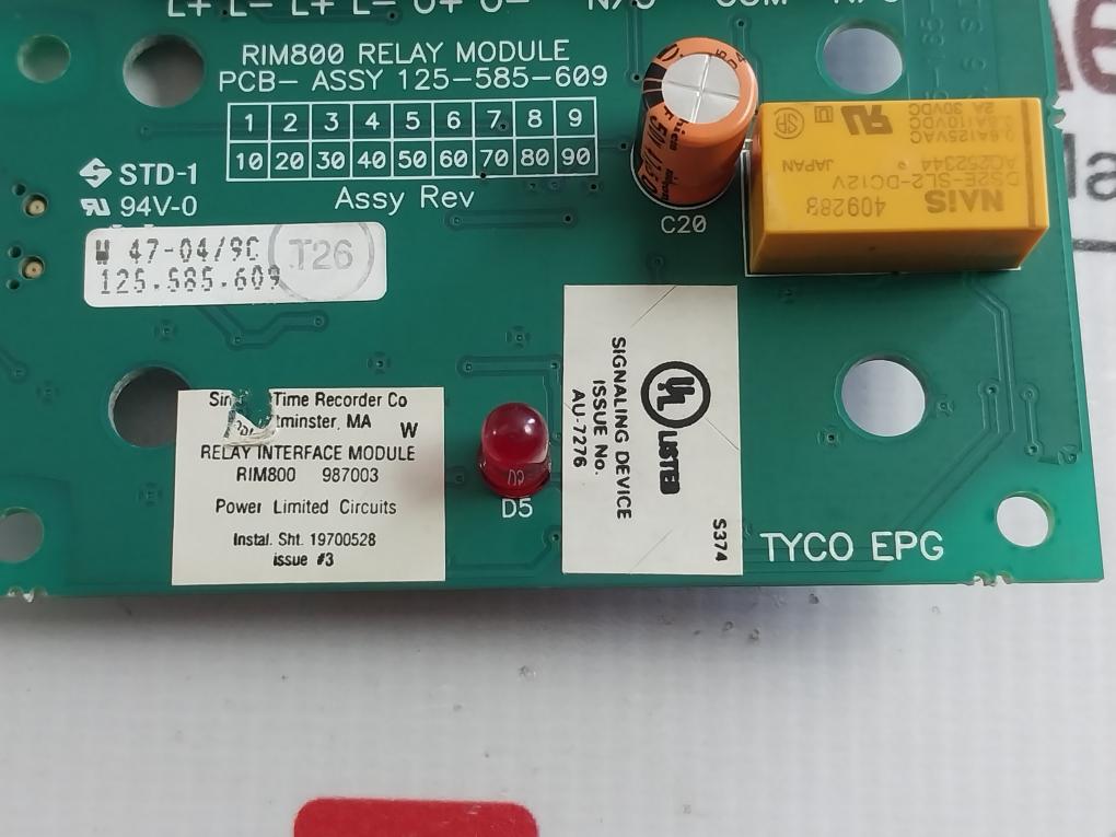 Tyco Epg Rim800 Interface Relay Module Pcb-assy