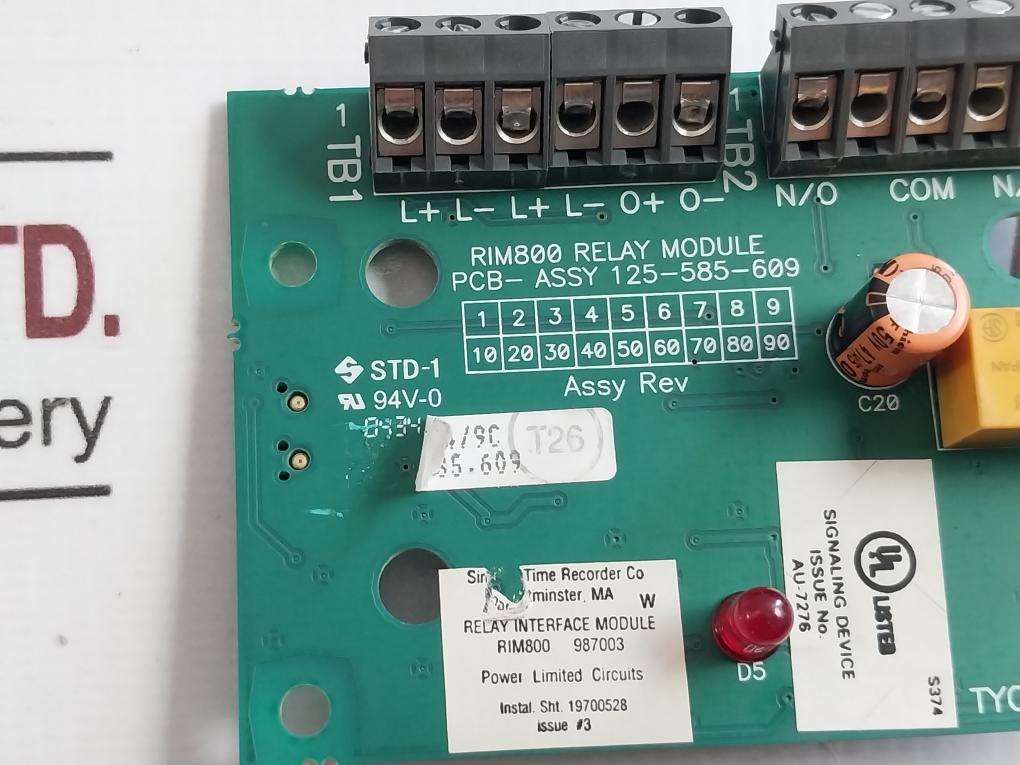 Tyco Epg Rim800 Interface Relay Module Pcb-assy