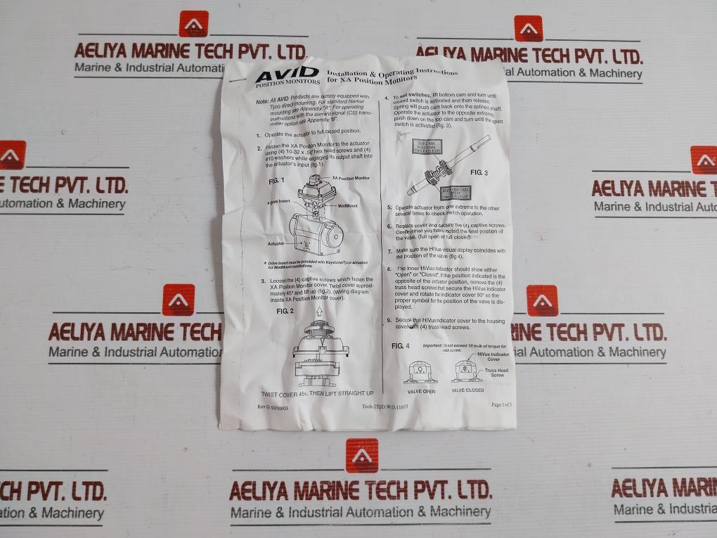Tyco Valve Actuator Xa-041D00 250 Vdc