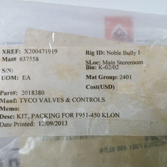 Tyco Valves & Controls 2018380 Gland Packing Kit For 250-600Mm Knife Gate Valve