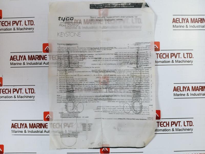 Tyco Valves & Controls 2018380 Gland Packing Kit For 250-600Mm Knife Gate Valve