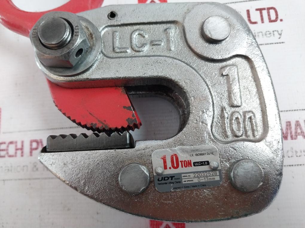 Udt Ulc-1.0 Horizontal Lifting Clamp 1.0 Ton Jaw Opening 0-13Mm