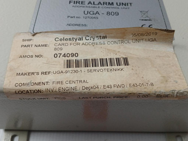 Uga-809 1270055 Fire Alarm Unit Servoteknikk