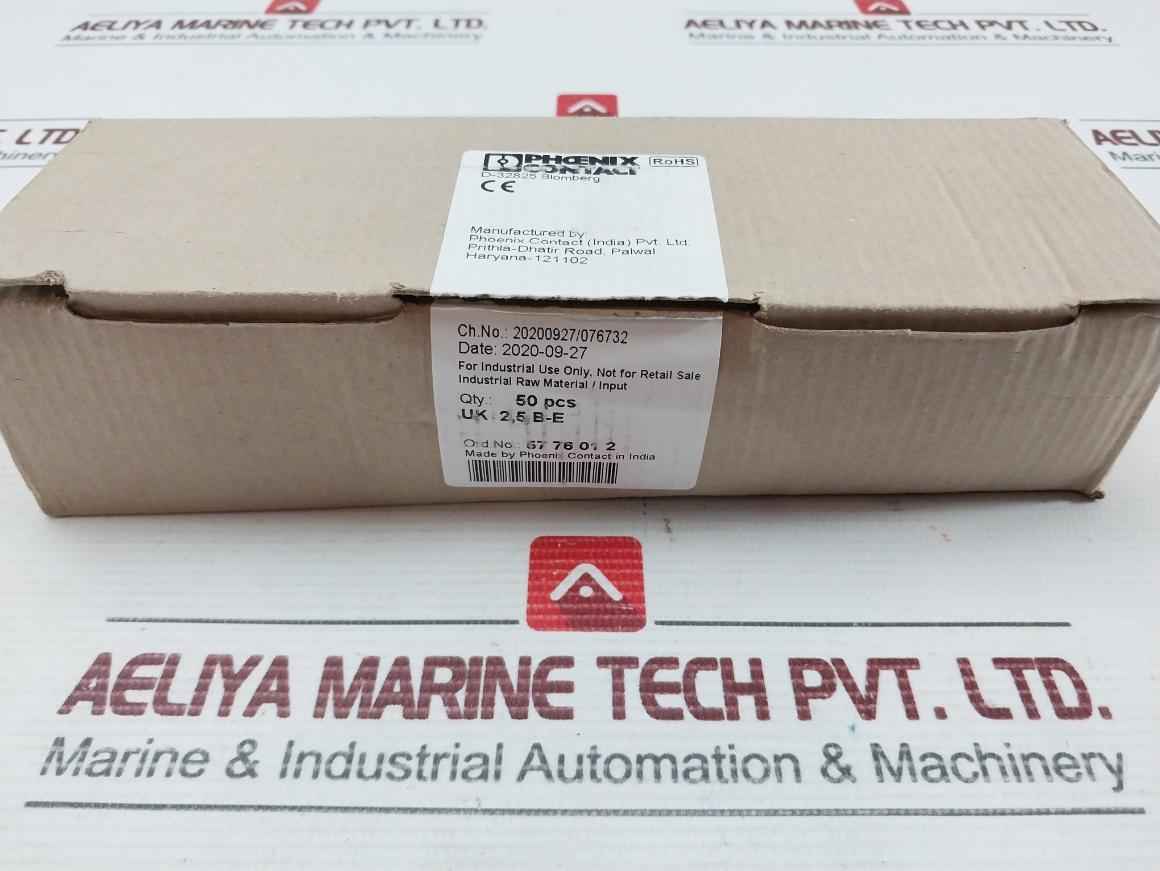 Uk2,5B-e Din Rail Terminal Block Phoenix Contact ( 1 Box = 50 Pcs)
