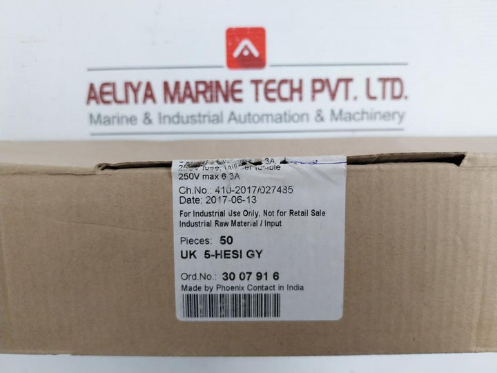 Fuse Modular Terminal Block Uk 5-hesi Gy Phoenix Contact (1 Box = 50 Pcs)