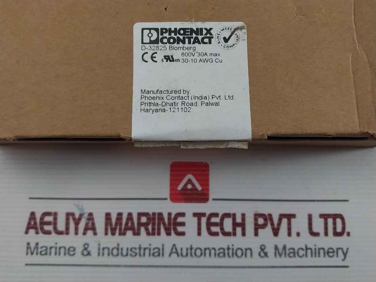 Uk5N-e Din Rail Terminal Block 600V 30A Max Phoenix Contact (1 Box = 50 Pcs)