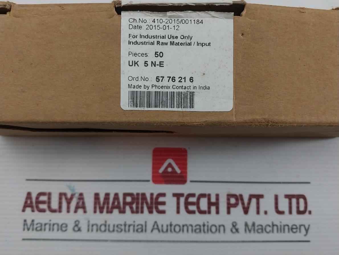 Uk5N-e Din Rail Terminal Block 600V 30A Max Phoenix Contact (1 Box = 50 Pcs)