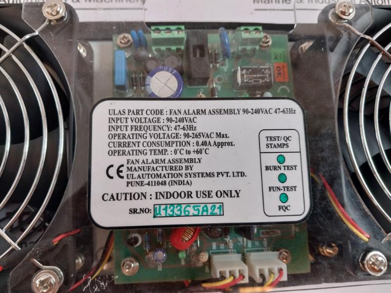 UL Automation Fan Alarm Assembly 90-240VAC 47-63Hz 0.40A
