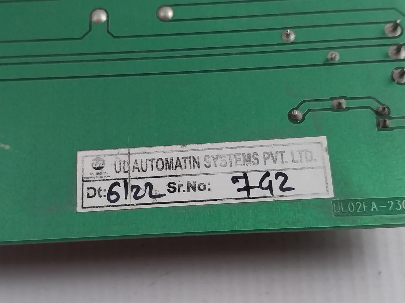 Ul Automation Ul02Fa Fan Assembly Pcb 230Vac