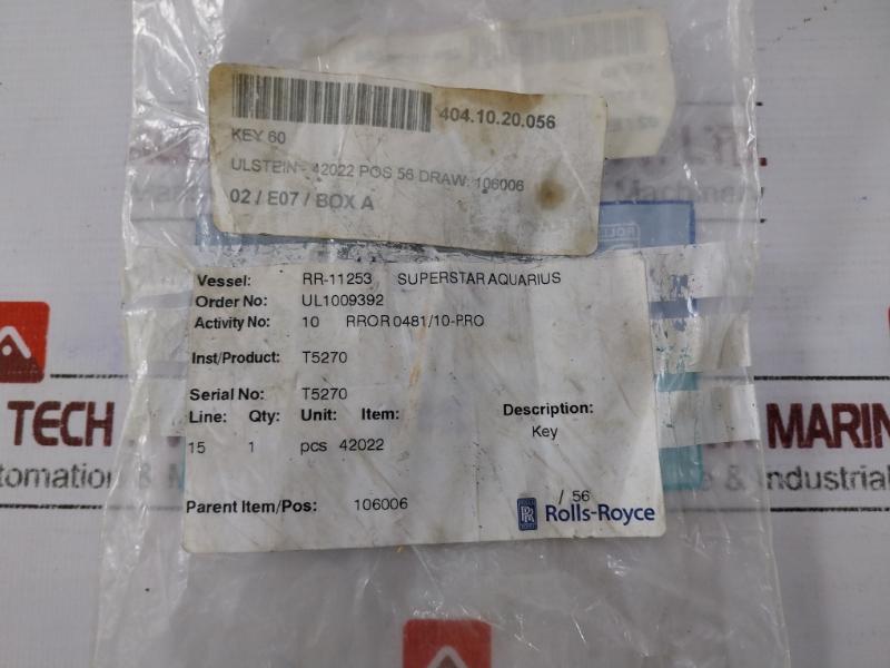 Ulstein 42022 Key For Rolls-royce Marine